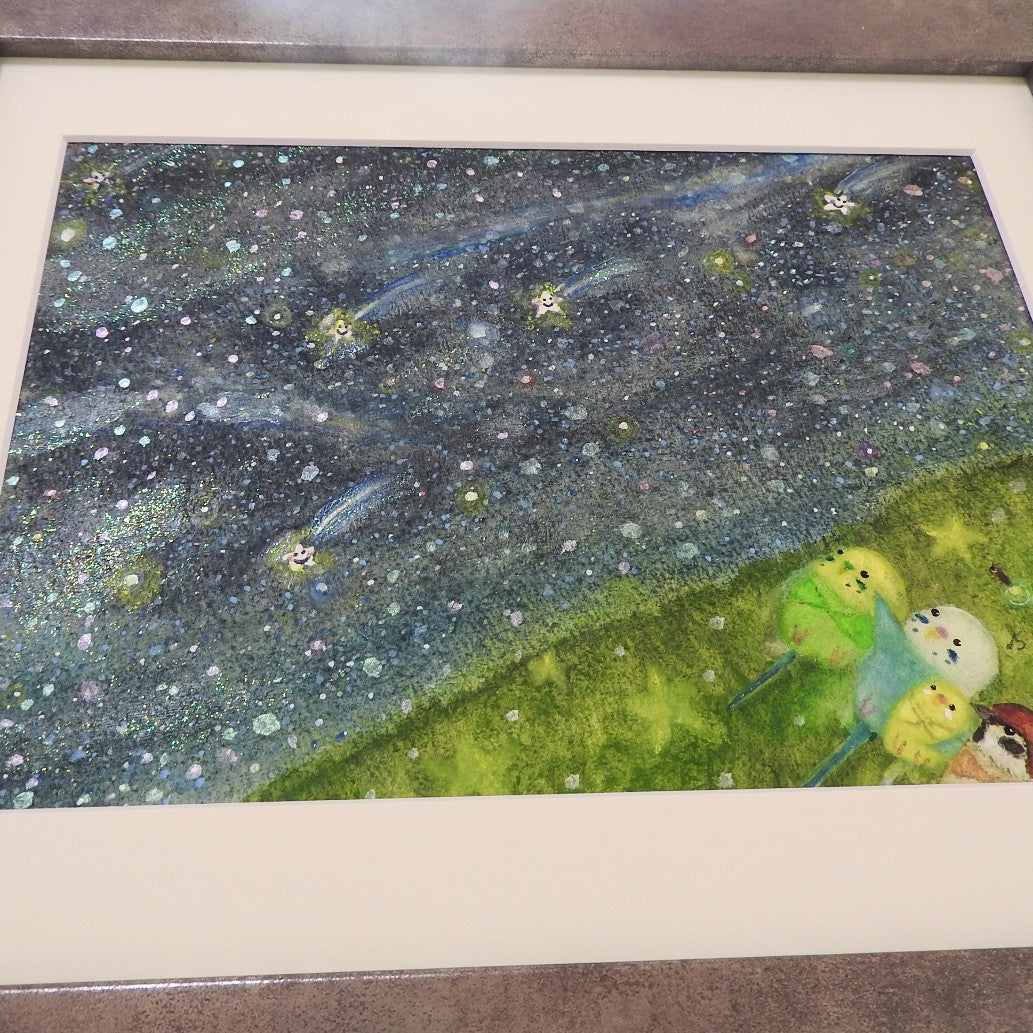 広い空でみた流れ星